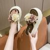Fashion Fairy Flower Slippers Muffin Soft Bottom 2025 One Word Cool Summer New Female Summer Versatile Beach Slippers