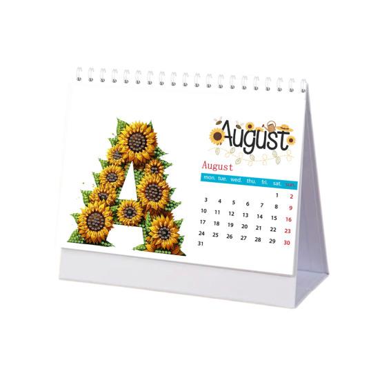 2026 DIY Desk Calendar Desktop Diamond Art Calendar Standing Monthly Calendar Planner for Home Office School Teachers New Year Gifts