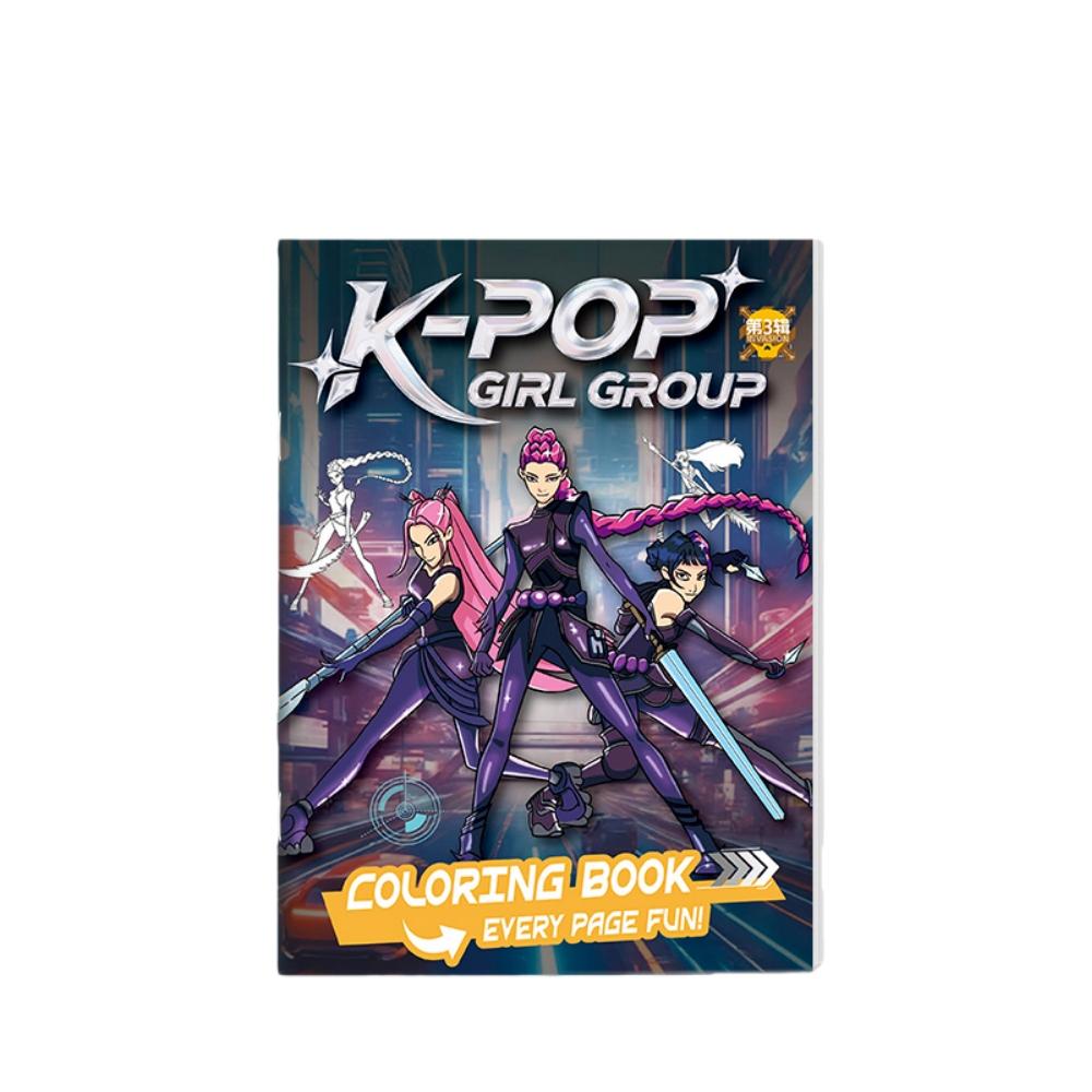 KPop Demon Hunter Coloring Books Cute Cartoon Tracking Kids Painting Sketch Stationery Book Creative Stick Figures Birthday Gift