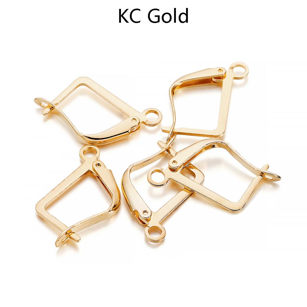 50pcs/lot French Earring Hooks Lever Back Open Loop Setting For DIY Earring Clips Clasp Jewelry Making Supplies Accessories