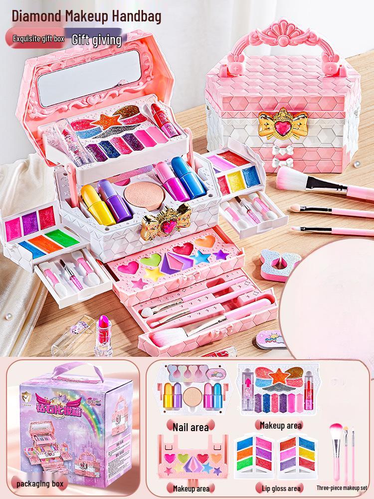 Children's Makeup Toy Set: Nail Polish, Lipstick, and Girl's Cosmetics Box - Perfect Birthday Gift