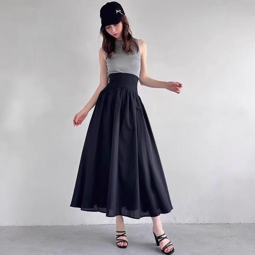 

Elegant High Waist Pleated Midi Skirt - Summer 2025 Collection Small