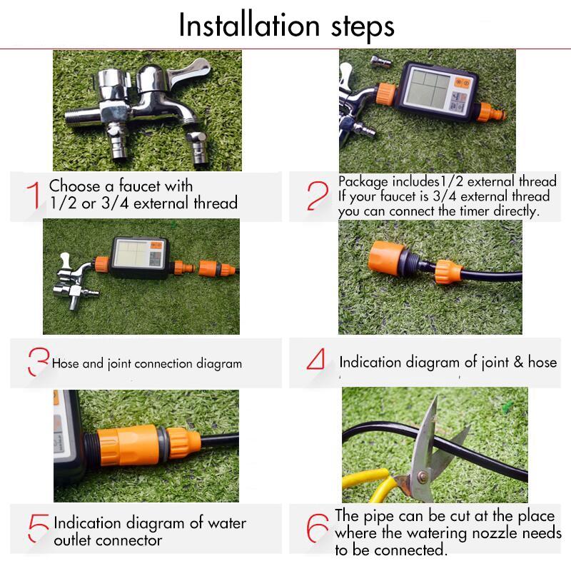 IP44 Waterproof Garden Automatic Watering Timer LCD Electronic irrigation Controllers Water Timer Home Digital Intelligence Watering