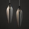 Retro Decorative Chandelier Soft Decoration Model Room Wrought Iron Bird Wing Hanging Wire Bedroom Wable Lamp