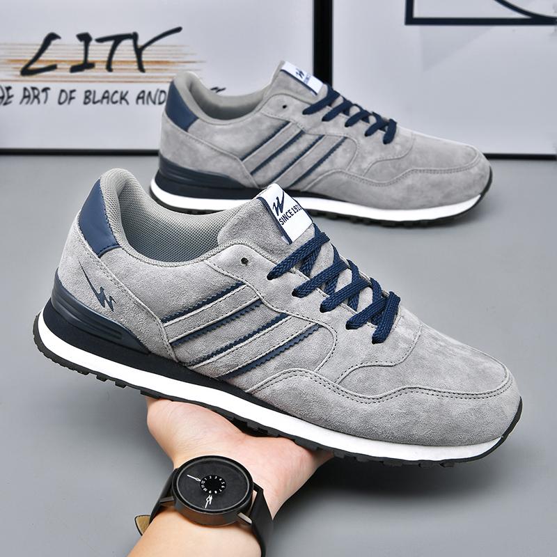 Casual herenschoenen voor sport en hardlopen, lichtgewicht en met zachte zolen, veelzijdige en trendy herenschoenen 43 gray