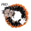 Shop Window Halloween Decor 15 Inch Wreath for Front Door, Rustic Ruffle with Party Wall Ghost And Burlap Bow Fireplace Walls Windows Gothic Indoor
