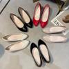 Spring and Autumn new sexy pointed large size women's shoes light rough heel workplace mouth work shoes