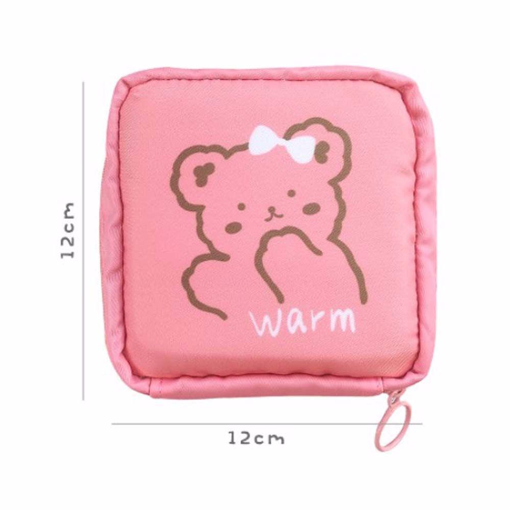 Cute Cartoon Pattern Bunny Bear Rabbits Cosmetic Bag Lipstick Pouch Sanitary Napkin Bag Coin Purse