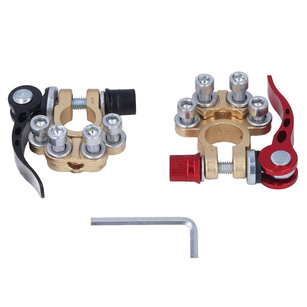 2Pcs Car Battery Terminal Connector Kit Clamp Replacement Adjust Disconnect Quick Release Tool
