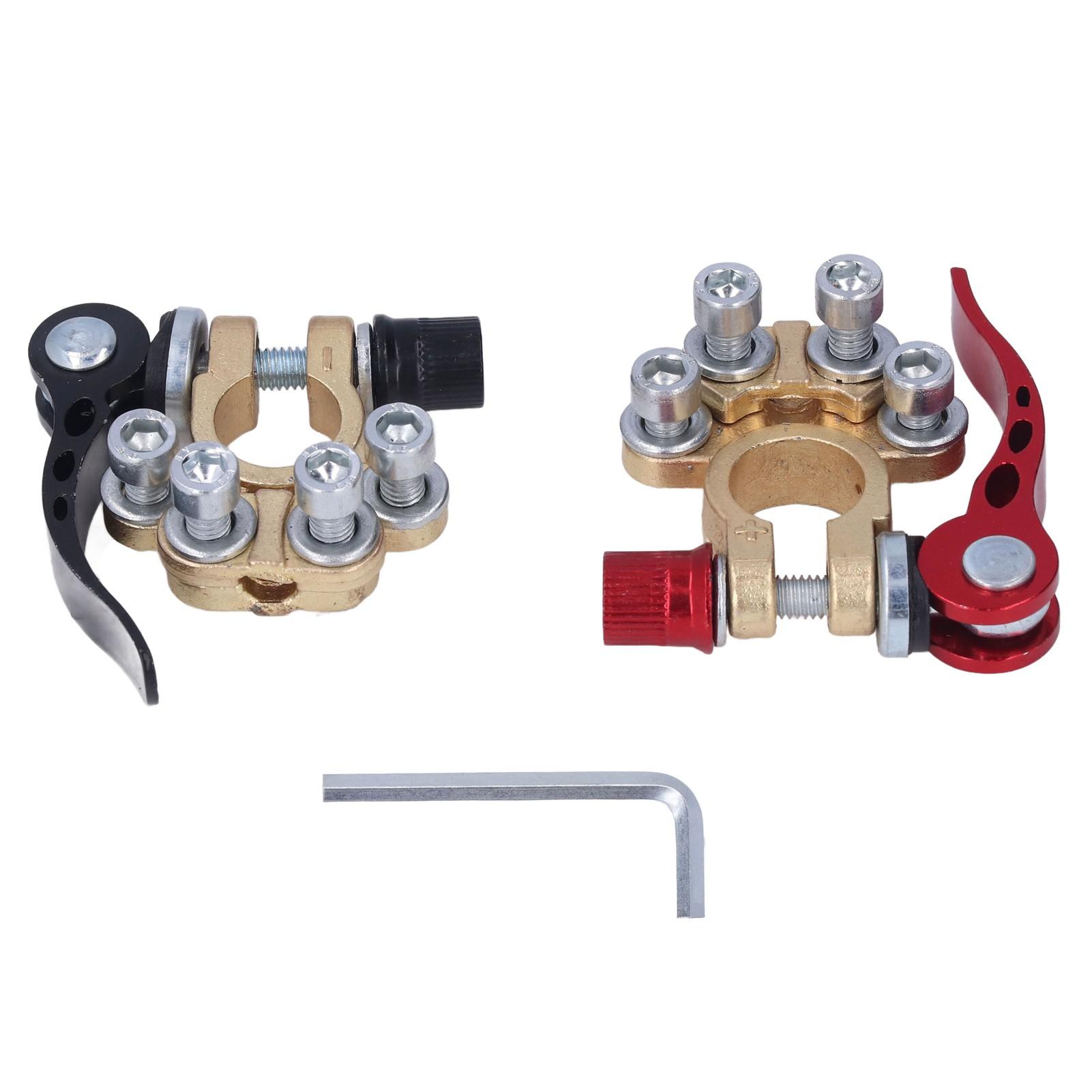 

2Pcs Car Battery Terminal Connector Kit Clamp Replacement Adjust Disconnect Quick Release Tool