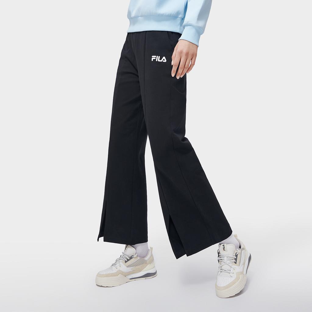FILA Solid Color Loose Fit Knit Casual Pants Women bottoms Black F11W319606F-BK