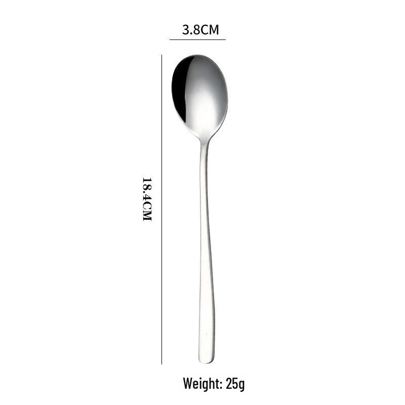 Koreanischer Löffel aus Edelstahl 304: Dicker Rührlöffel, Eis-, Kaffee-, Suppen- und Dessertlöffel für den Heimgebrauch
