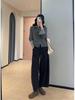 High-Waisted Wool Wide-Leg Cropped Trousers - Slimming, Cozy Bootcut for Women (Autumn/Winter)