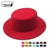 Unisex Retro Flat Brim Jazz Fedora - Autumn/Winter Wide Brim Hat for Street Style & Sunshade