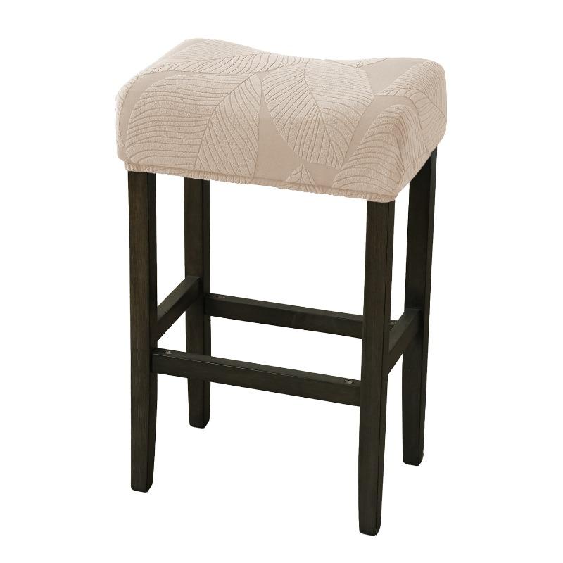 Jacquard Bar Stool Cover Removable Square Counter Height Stool Slipcover Stretch Bar Chair Seat Protector for Home Kitchen Pub
