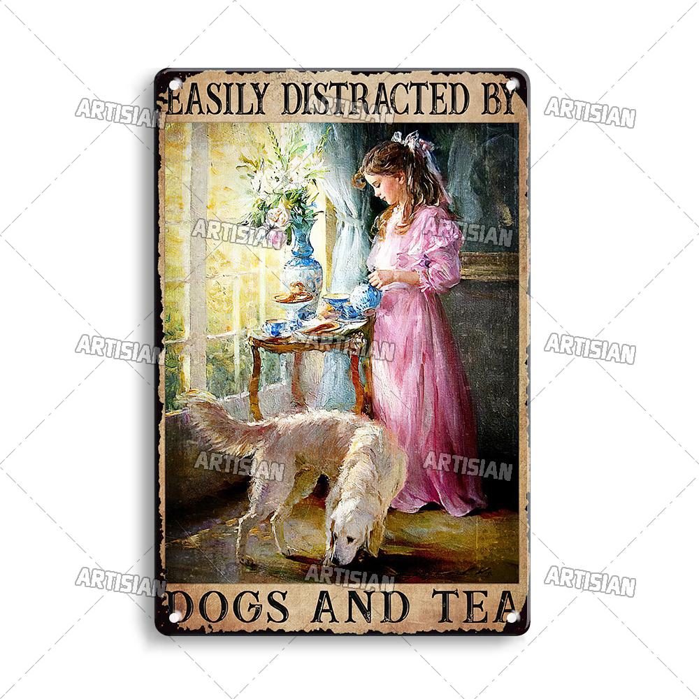 Artisian Coffee Metal Plaque Cute Animal Tin Sign Drinking Funny Decorative Plate Wall Decor Garage Bar Pub Club Hotel Cafe