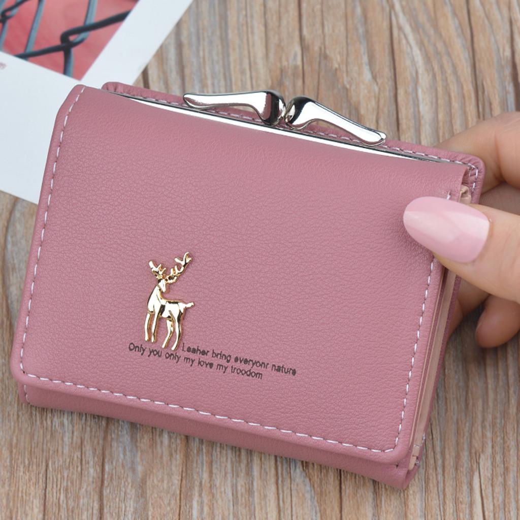 Women Wallets Short  Deerlet  Coin Purse Card Holder Bag
