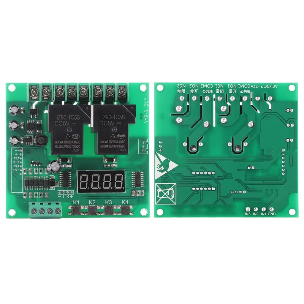 12V 24V Motor Forward Reverse Control Board with Timer Relay 30A DC AC Adjustable Delay Cycle Module for Pump Solenoid Valve Lights