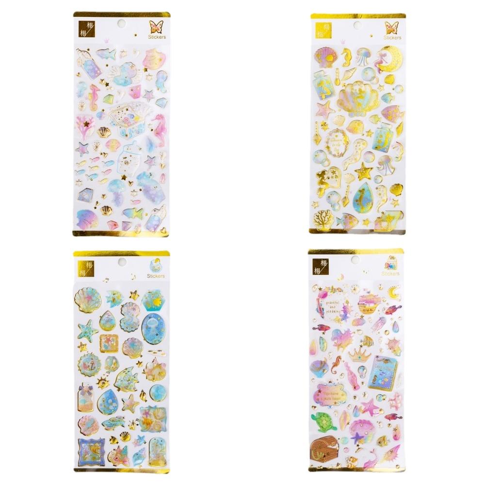 INS Magic Planet Crystal Epoxy Space Sticker Kawaii Transparent Three-Dimensional Handbook Diary Decoration DIY Children's Gift