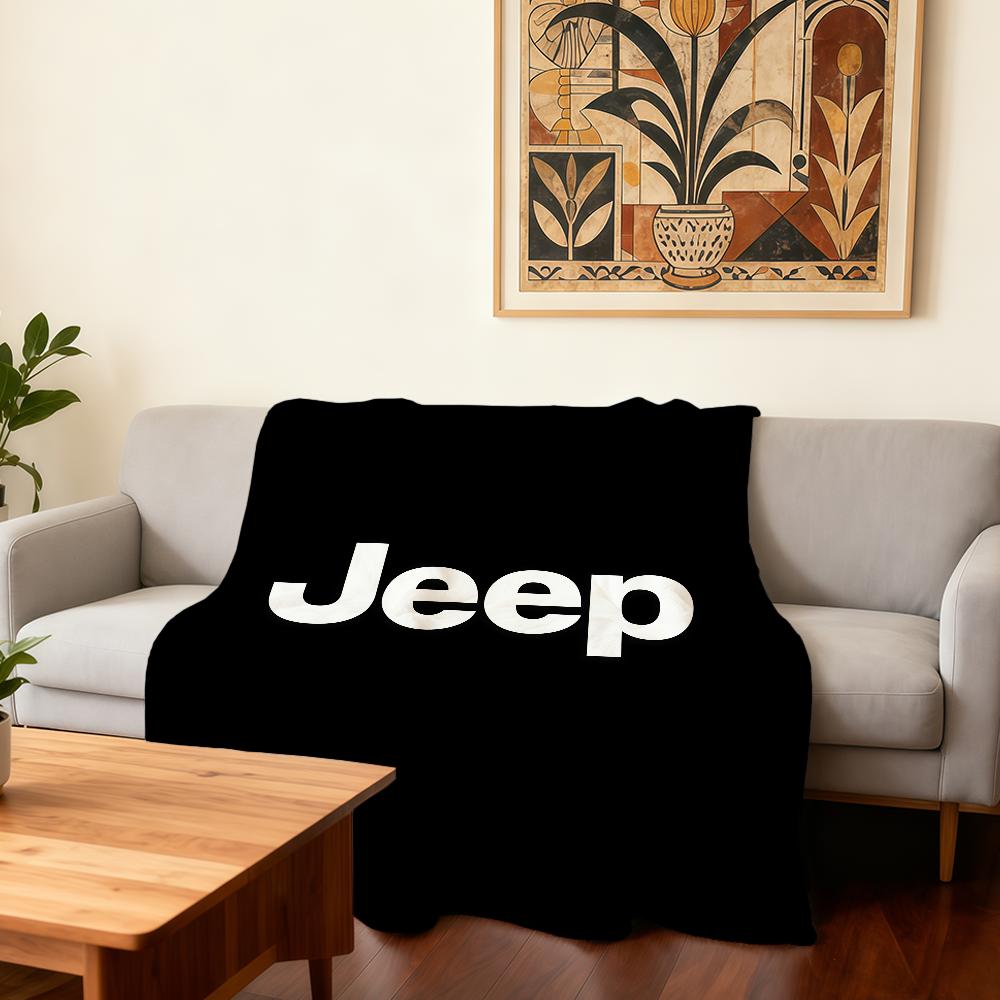 

J-Jeep-ES Logo Cool Car Blanket Super Warm Comfortable Plush Throw Blanket Child Home Sofa Bedroom Gift 30x40in