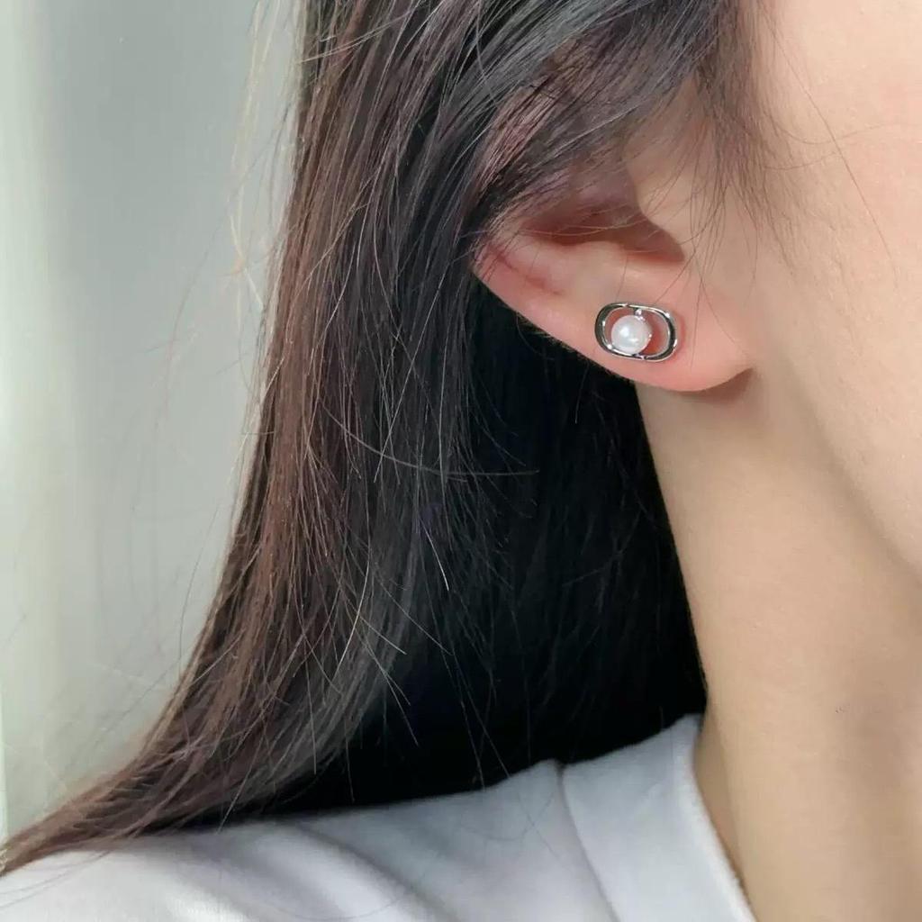 Klassische minimalistische S925 Sterling Silber Ohrstecker für Damen