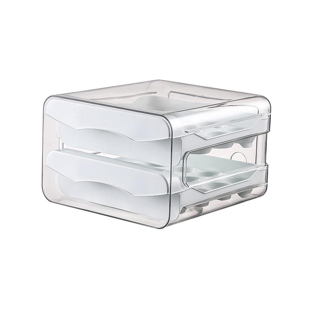 Sliding Drawer Egg Holder Transparent Fridge Egg Organizer Fresh Keeping Egg Container