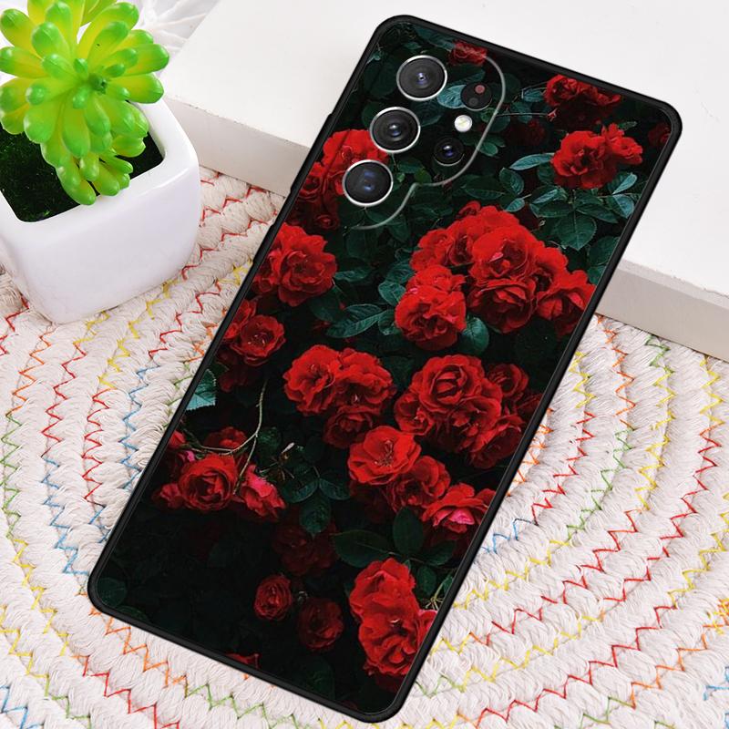 Red Aesthetic TPU Phone Case For Samsung Galaxy note 10 pro S26 S25 S24 S23 S22 Ultra Plus S21 FE S20 Shockproof Cover