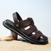 Fashion Summer Business Casual Shollow Out Shoes Men's Leather Outdoor Soft Sole Men Sandals Fashion Versatile Comfortable Soft Slippers