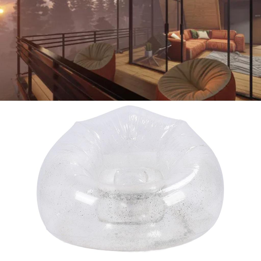Inflatable Chair Comfortable Relaxing Transparent Ergonomic Space Saving PVC Blow Up Couch Chair