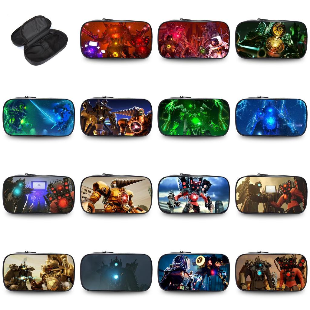 Trousse à crayons étudiante spacieuse Lotus Rouge Titan en polyester durable et multifonctionnelle