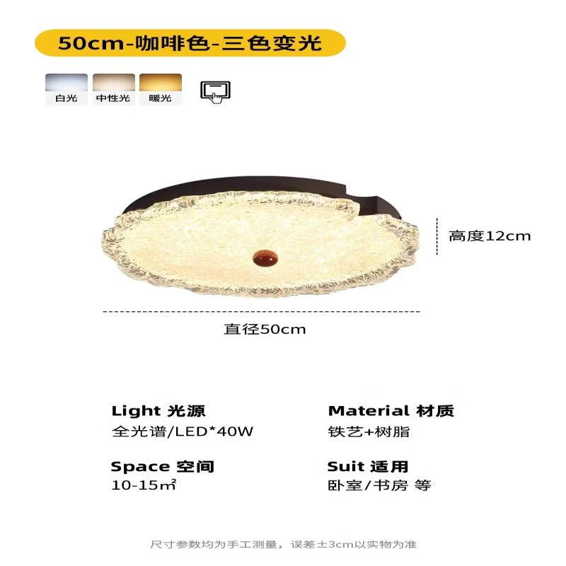 OEING American Retro Glass Ceiling Lamp with Three-Color Light