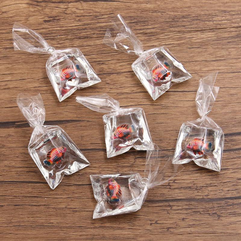 1Pcs 24*53MM DIY Transparent Resin Simulation Goldfish Pendant Jewelry