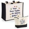 Gift Set - PLANETEE - Duo Jute Tote Bag and Pouch "Anne-Sophie She's Awesome" - Jute & Cotton - 33x42 Cm - French Manufacturing