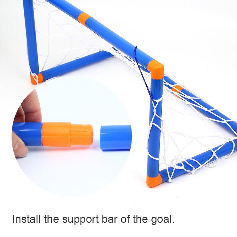 Sada vznášejícího se fotbalového míče se 2 brankami, LED světlem a nafukovacím míčem, Vzduchem vznášející se fotbal s bezpečným nárazníkem pro vnitřní a venkovní sporty