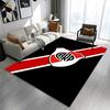 Red and White Shield on Black Background Patterned carpet a non slip rug suitable for all seasons and any setting, gift