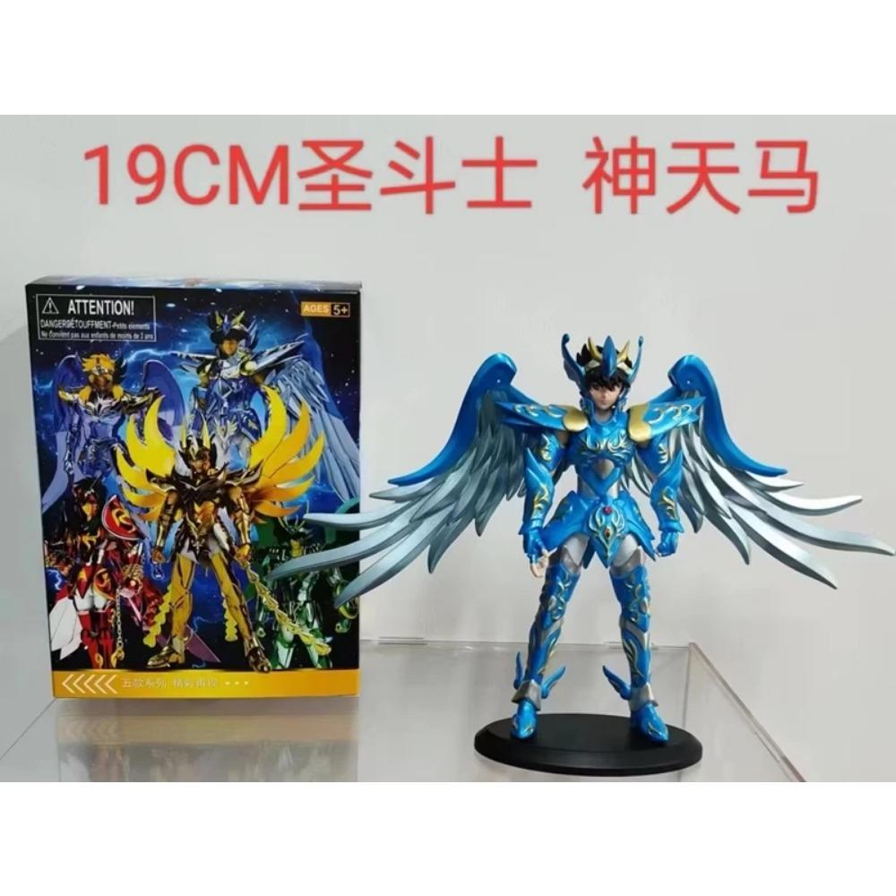 19CM Anime Figure Phoenix Ikki Hyoga Seiya Shiryu Standing Armor Model Children's Toys PVC Box Desktop Collection Decoration