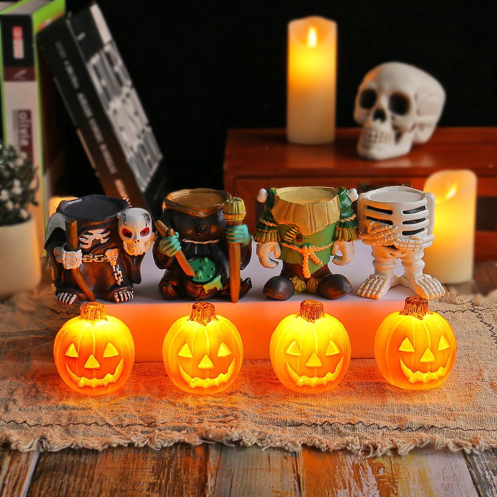 Led Lights Halloween Pumpkin Knight Tabletop Decoration Luminous Light Night