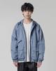 Dimitri Black Asi 2Way Nylon Metal Hooded Windbreaker Jacket_Steel Blue
