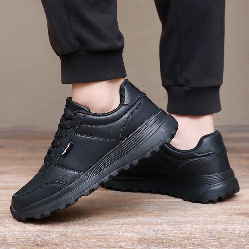 Neue Herbst Leder Herren Casual Sneaker Rutschfest Atmungsaktiv Männlich Outdoor Wanderschuhe Mode Schnürschuhe Leichtgewicht Sportschuhe