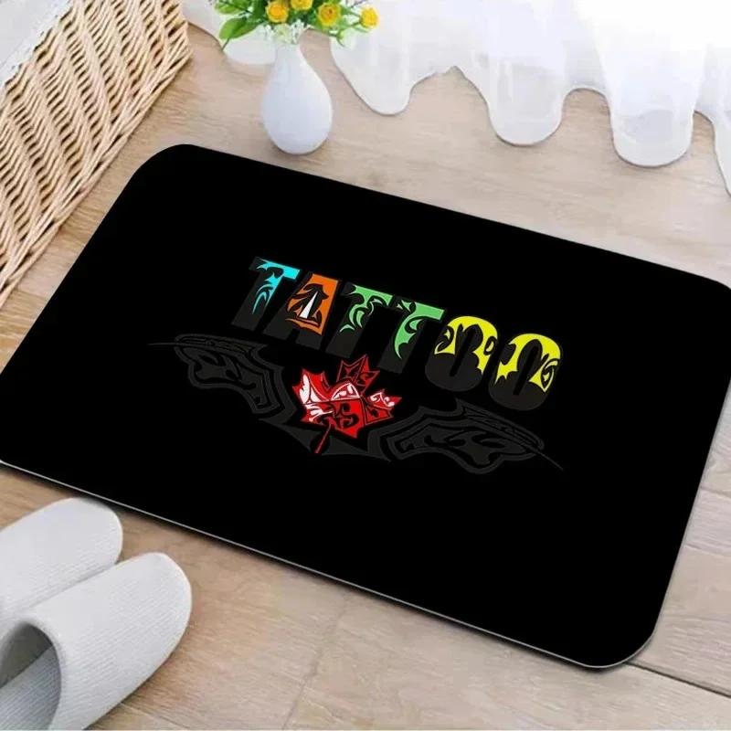 Tattoo Shop Mat Indoor Welcome Doormat Washable Living Room Bedroom Floormat Accessories Rug Non-slip Porch Entrance Carpet