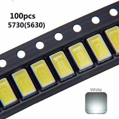 100 PCS 5630/5730 Single Chip For SMD SMT LED 0.5W White 5000-6500k