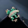 Fashion Rhinestones Crystal Frog Brooch Cartoon Animal Clothing Chest Flower Accessories Party Gift Jewelry