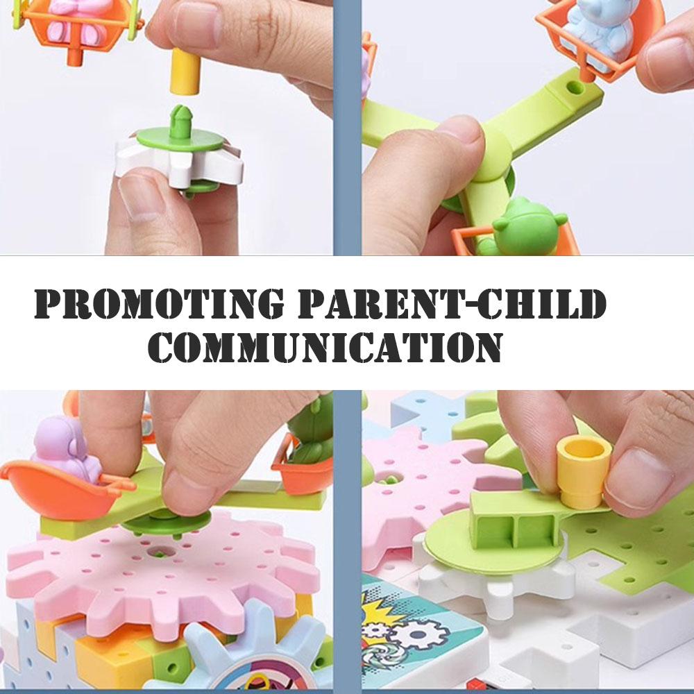 Electric DIY Spinnings Gears Building Blocks Early Educational Puzzle Toy For Boys Girls Kids