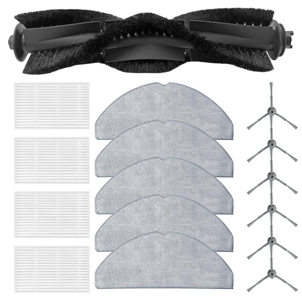 Vacuum Replacement Parts For Haier For M3 Robot Cleaner - Includes Main Brush, Side Brushes, Filter & Mop Cloths (1 Set)