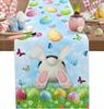 Easter Rabbit Eggs Butterfly Linen Table Runner Dresser Scarves Decor Spring Farmhouse Kitchen Table Runner Easter Decorations