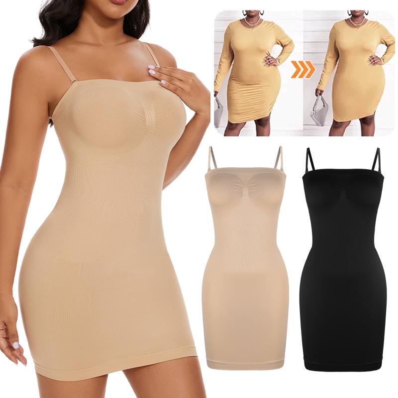 Women Seamless Full Slips Shapewear Bodysuit Under Dress Body Shaper Dresses Sexy Butt Lifter Tummy Control Shaping Corset