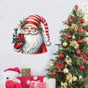 Christmas Cartoon Santa Stickers: Festive Wall Decor for Restaurants & Parties