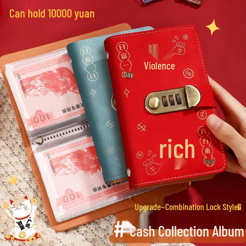 Popular Internet Celebrity Cash Savings Book: Large Capacity Password-Lock Album for Financial Management