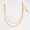 Pants Chain Faux Pearls Metal Flower Decor Wallet Chain Multi-layered