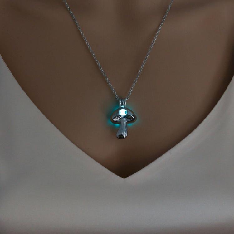 Antique Silver Mushroom Charm Pendant Necklace DIY Jewelry Making Craft
